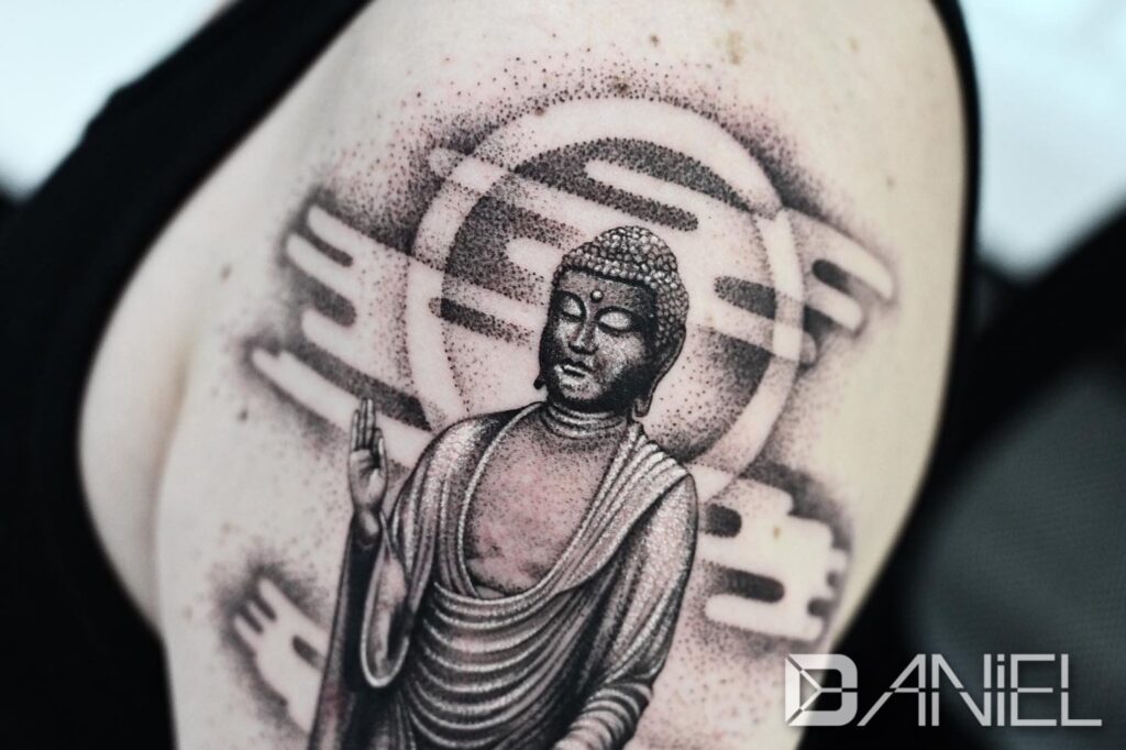 Buddhist statue tattoo Daniel 04