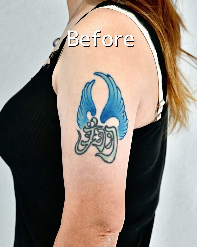 Pegasus smoke cover up tattoo daniel before