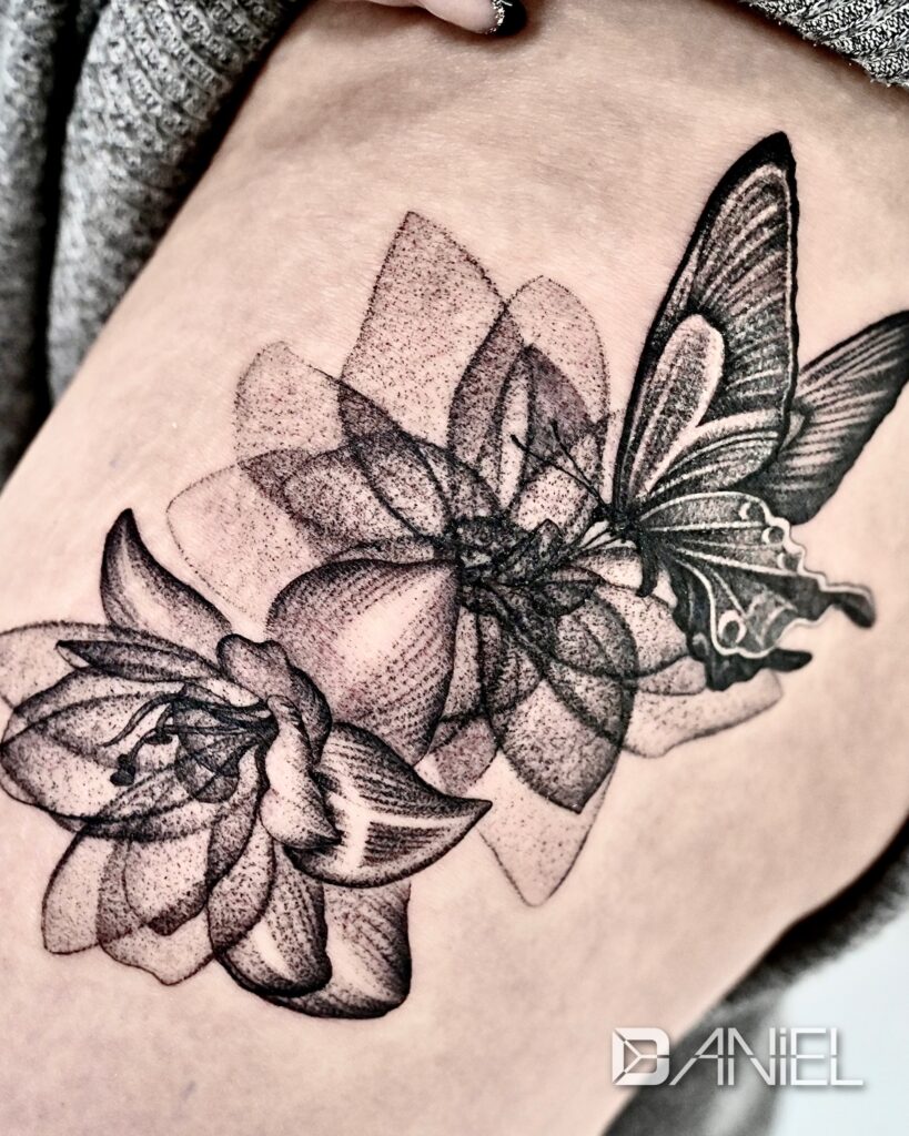 amaryllis butterfly tattoo Daniel 03