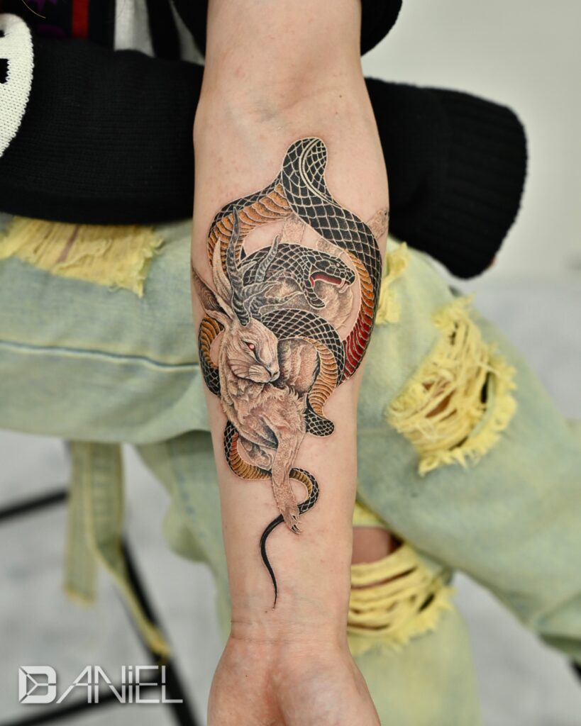 antima rabbit & snake tattoo daniel 03