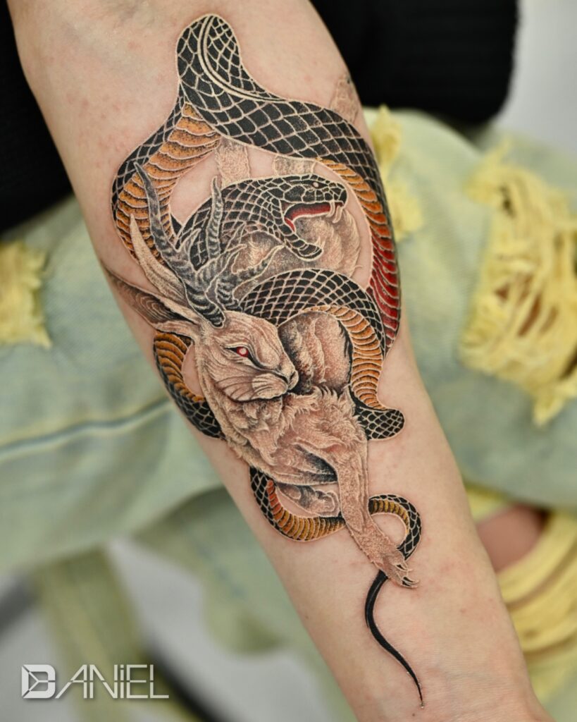 antima rabbit & snake tattoo daniel 04