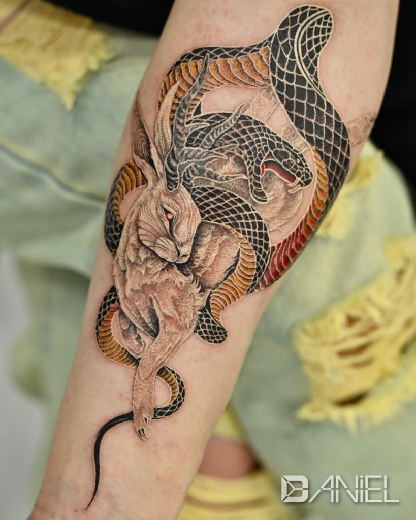 antima rabbit & snake tattoo daniel 05