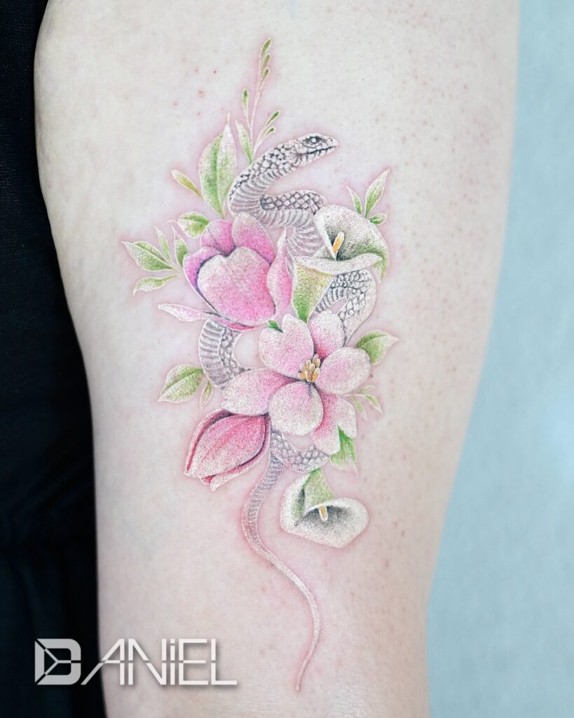 antima snake × flower tattoo daniel 03