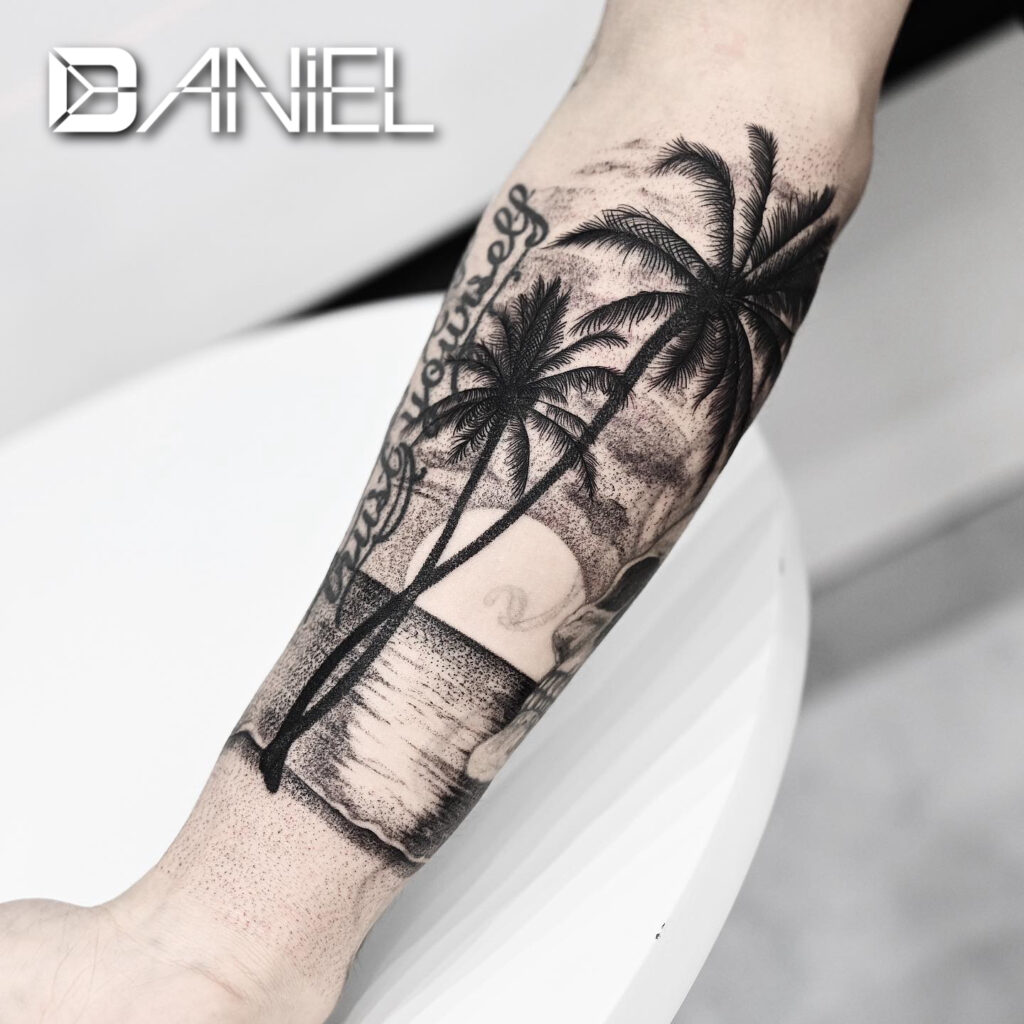 beach sunset tattoo Daniel 02