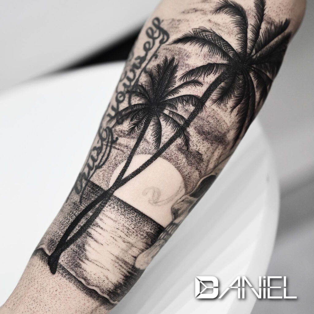 beach sunset tattoo Daniel 03