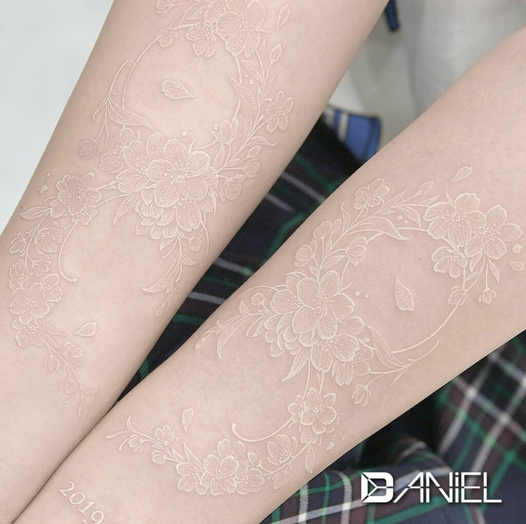 cherry blossom lettering white tattoo Daniel 02