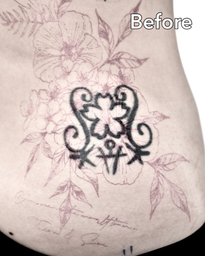 cover up tattoo rose of Sharon cherry blossom Daniel before