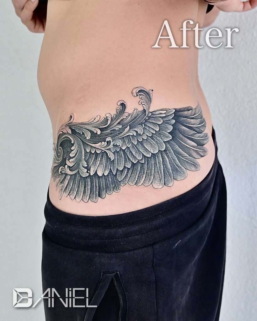 cover up wing × acanthus tattoo daniel After