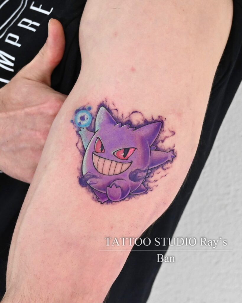 gengar from pokemon tattoo ban 02