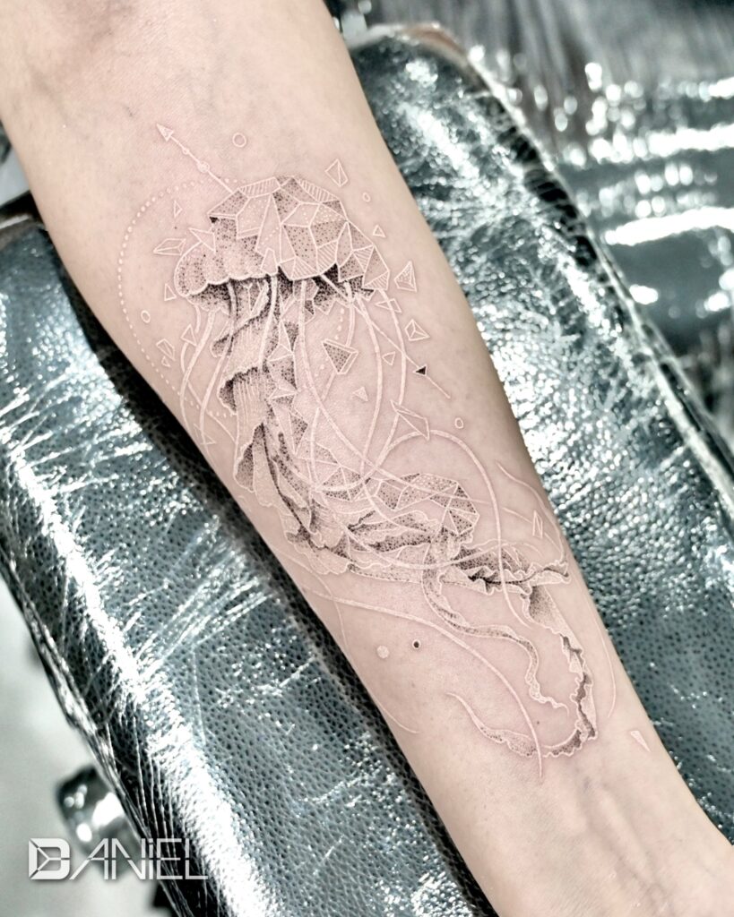 geometric jellyfish tattoo Daniel