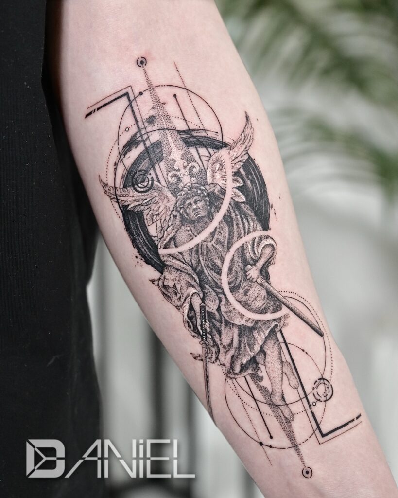 geometric × god tattoo daniel