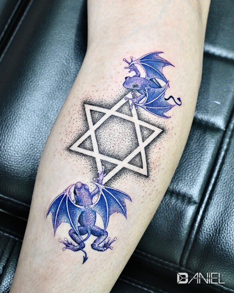 hexagram frog tattoo Daniel