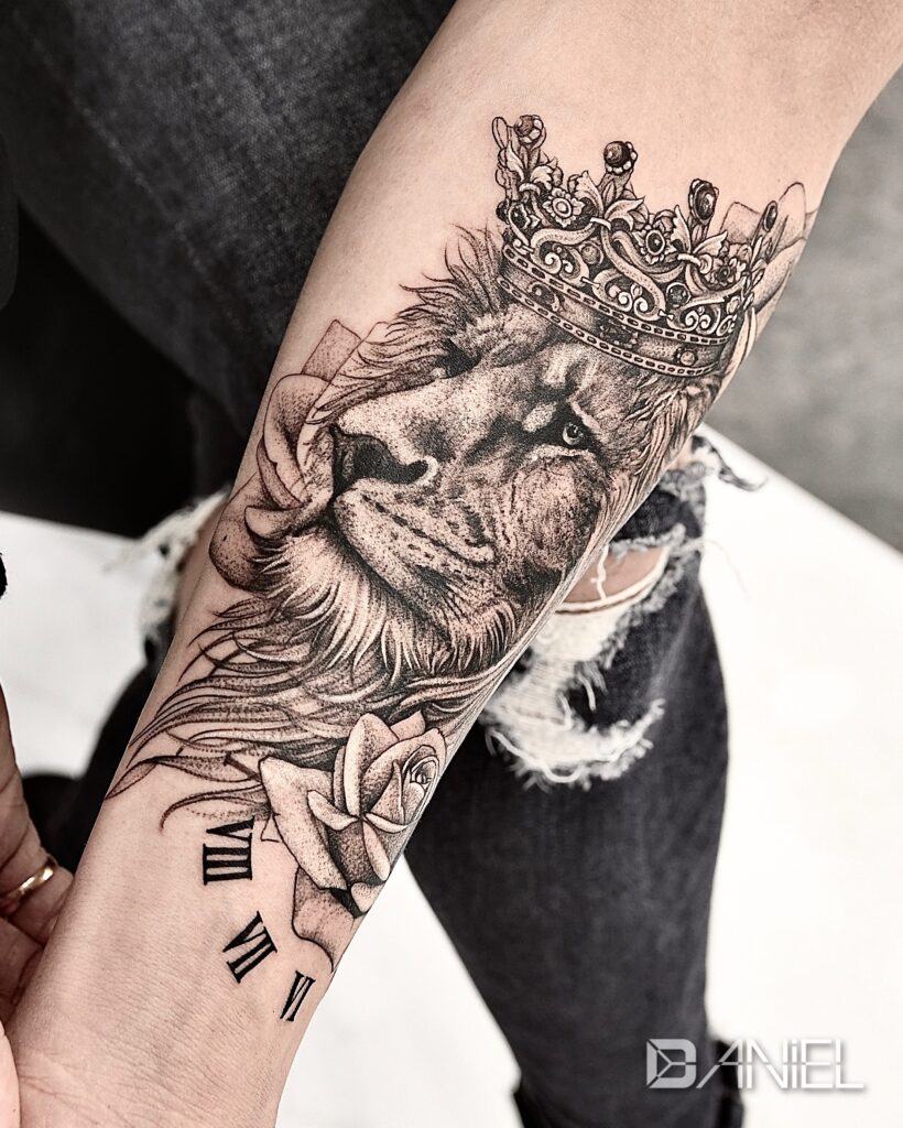 lion & rose tattoo deniel 02