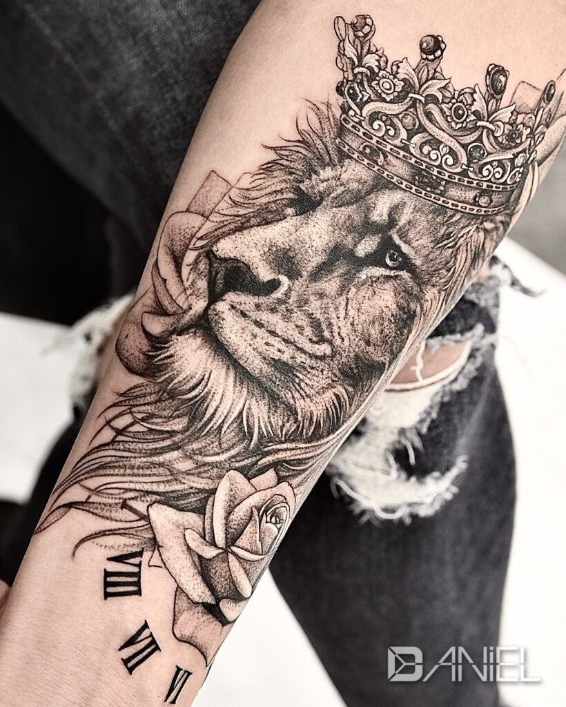 lion & rose tattoo deniel 03