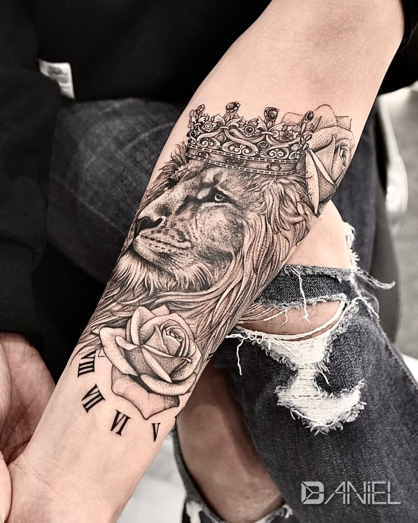 lion & rose tattoo deniel 04