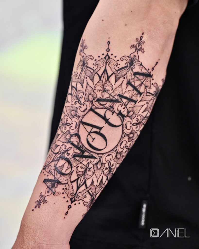 mandala lettering tattoo Daniel 02