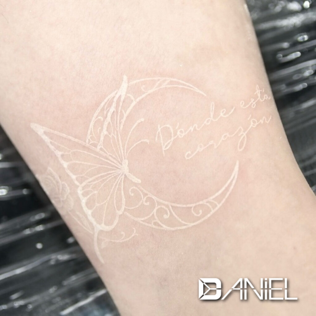 moon rose butterfly white tattoo Daniel 03