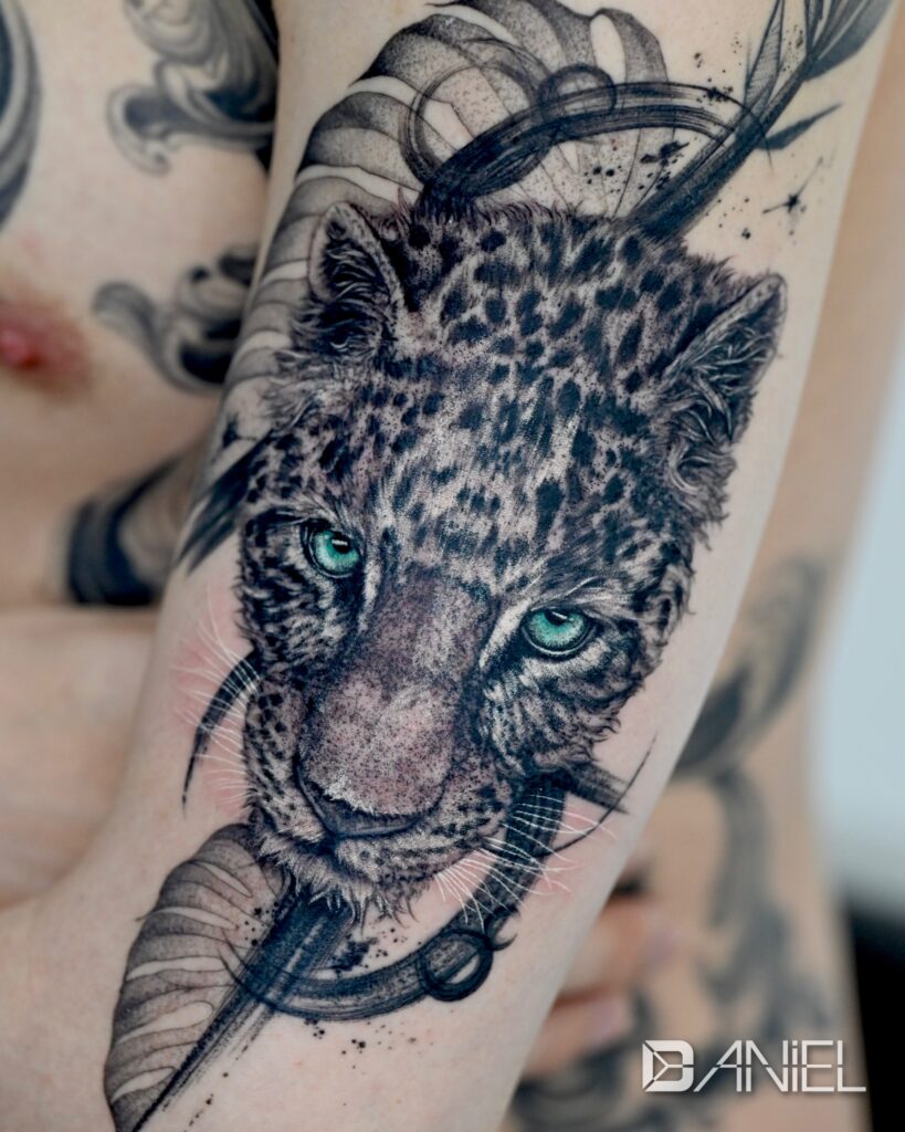 panther monstera tattoo Daniel 03