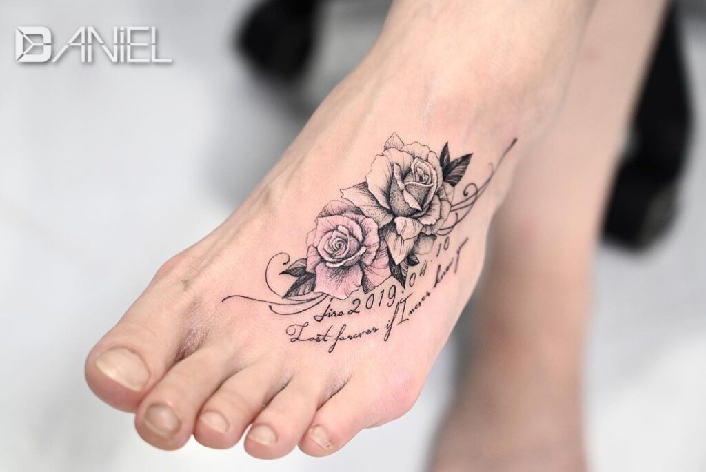 rose lettering tattoo Daniel 03
