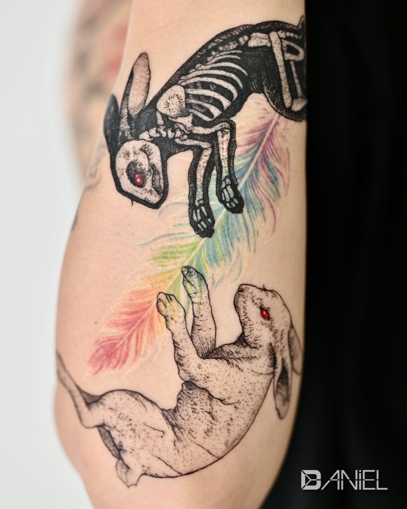 yin-yang rabbit tattoo Daniel