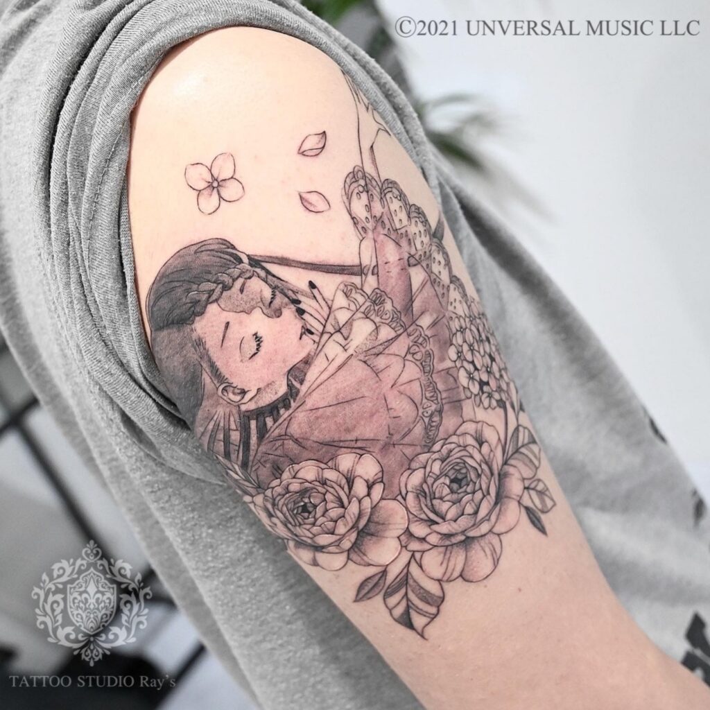 lady flower tattoo AYUMI