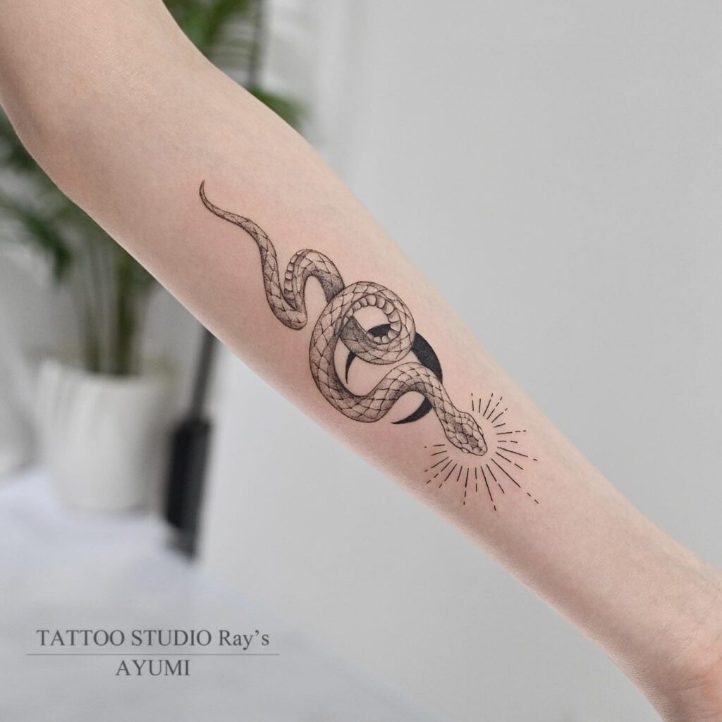 snake moon tattoo AYUMI