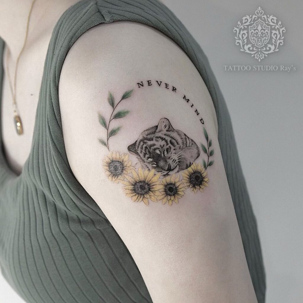 tiger sunflower tattoo AYUMI