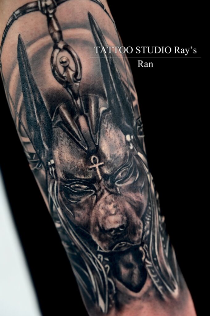 Anubis portrait tattoo Ran