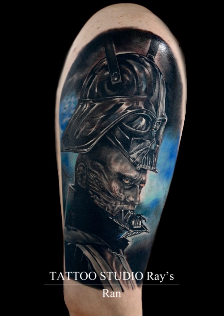 Darth Vader portrait tattoo Ran