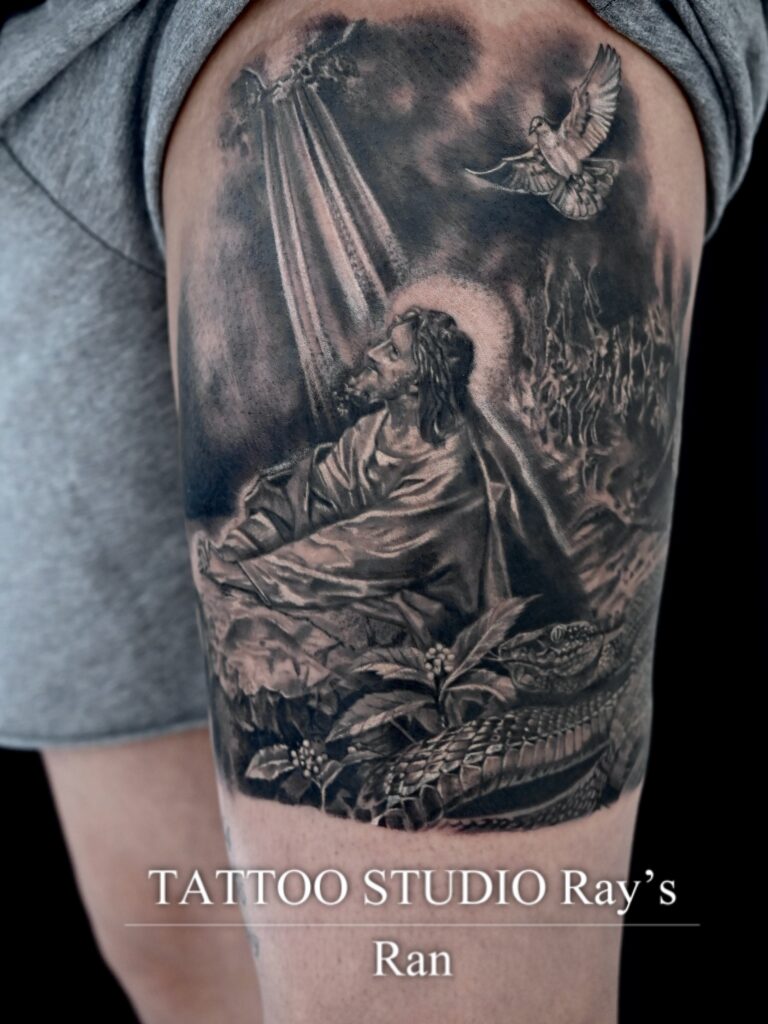 religious painting or picture portrait tattoo Ran