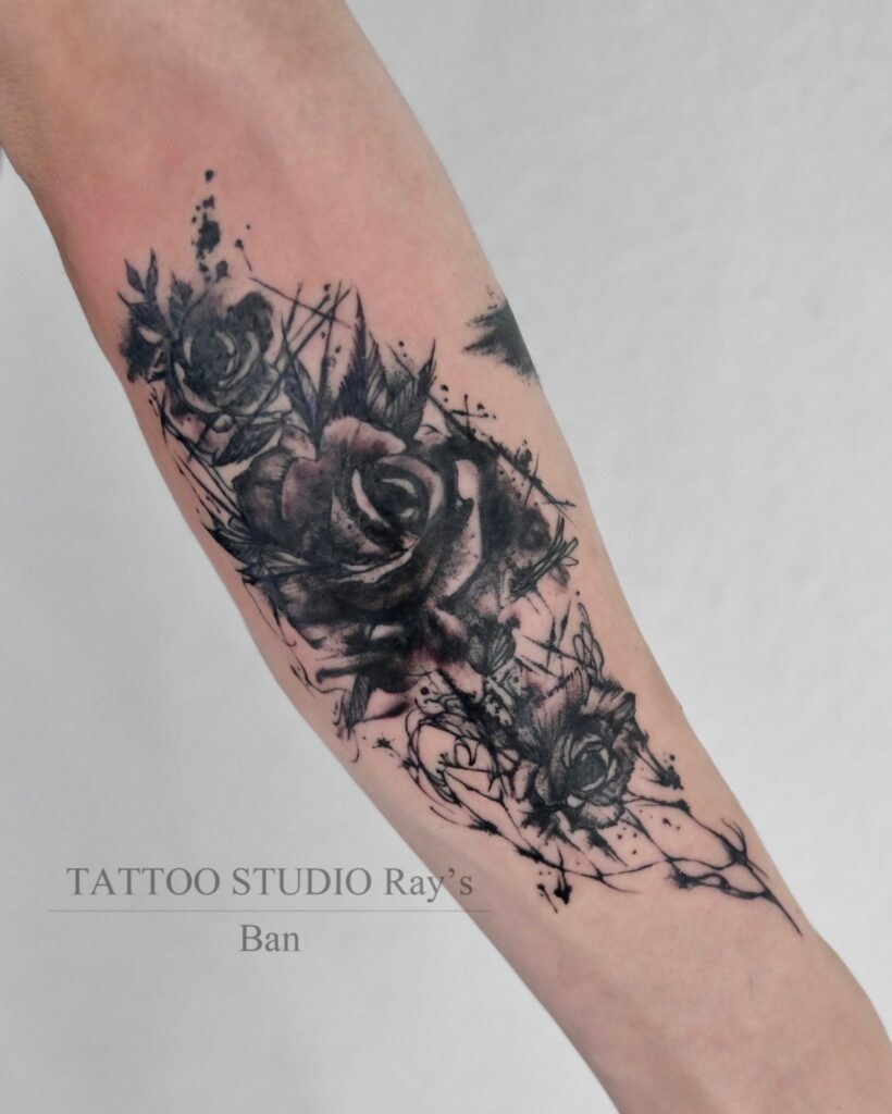 rose abstract tattoo Ban