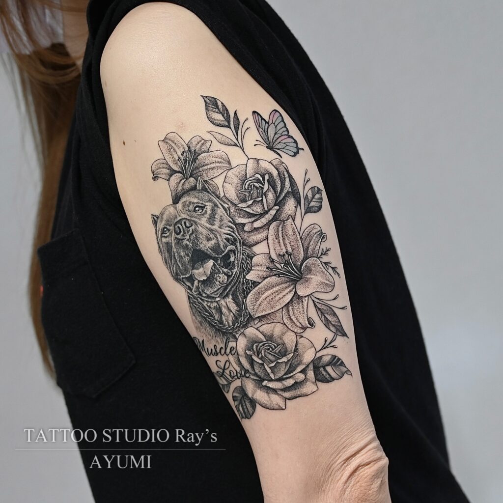 dog × flowers tattoo ayumi 03