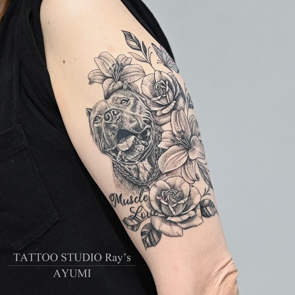 dog × flowers tattoo ayumi