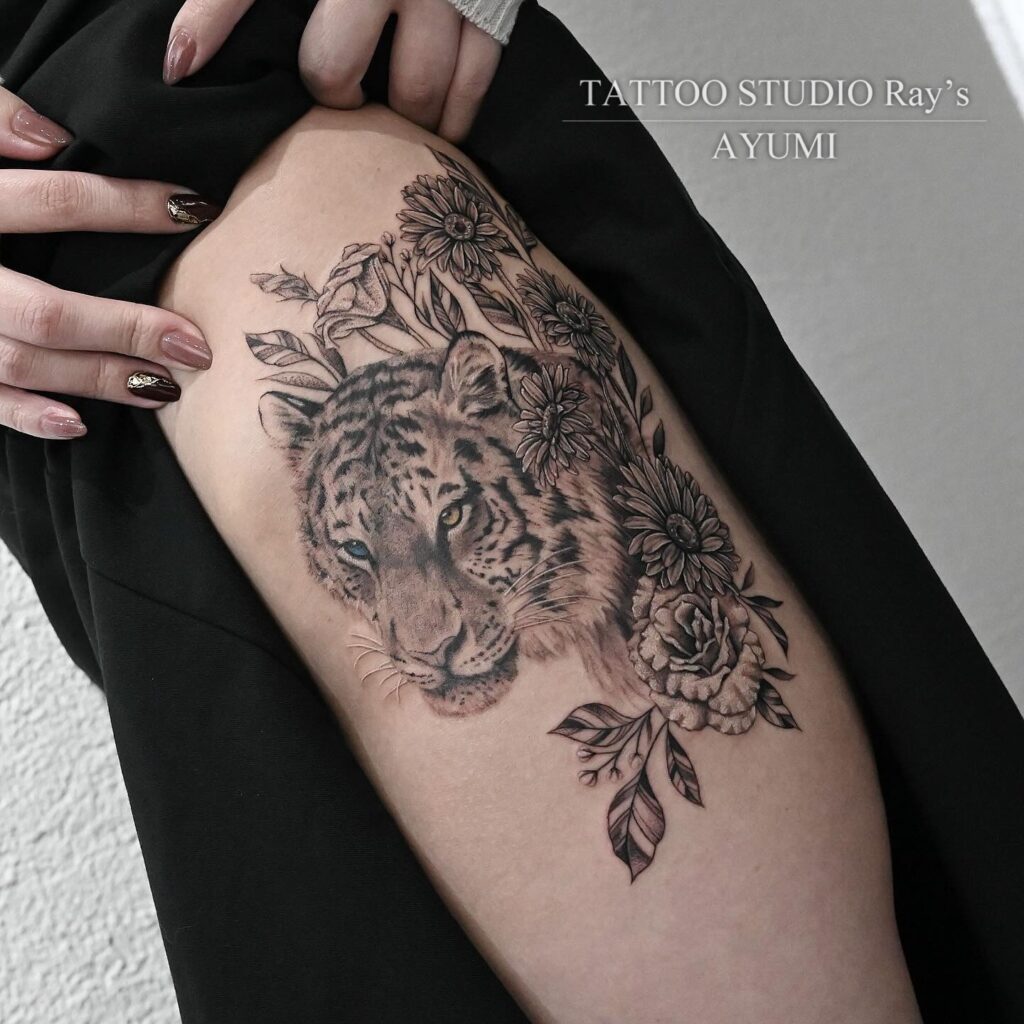 floral × tiger tattoo ayumi