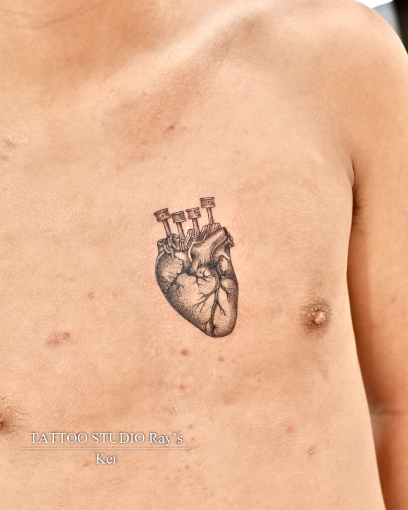 heart × engine tattoo kei