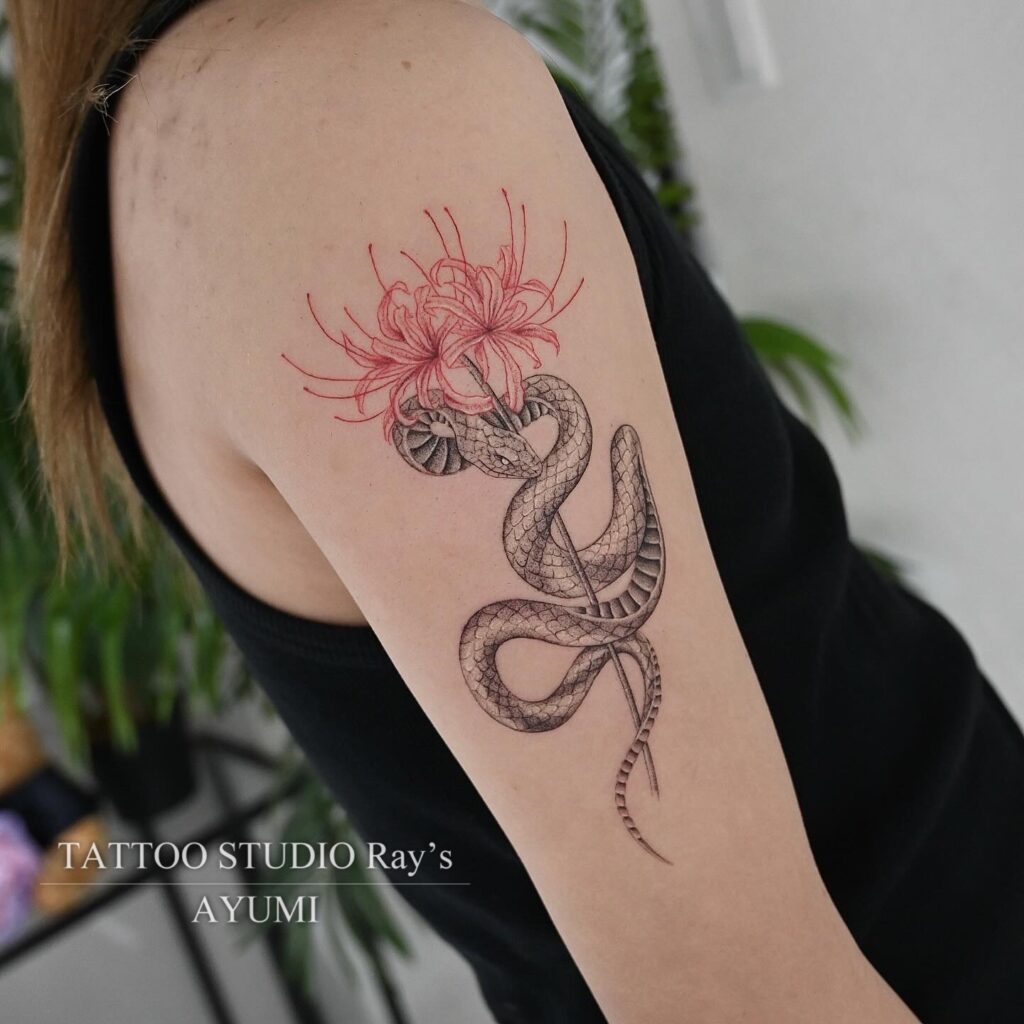 snake × spider lily tattoo ayumi