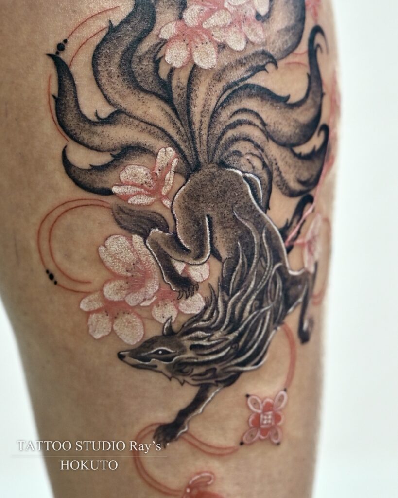 nine tailed fox × cherry blossom tattoo hokuto 03