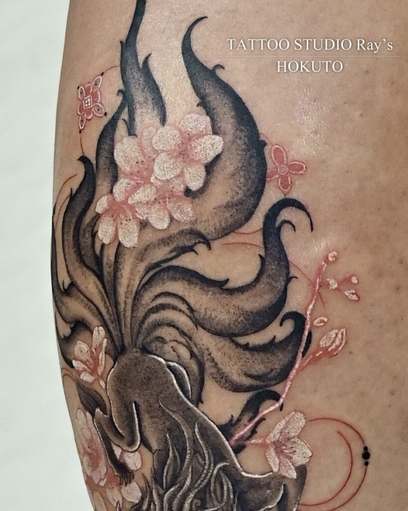 nine tailed fox × cherry blossom tattoo hokuto 04