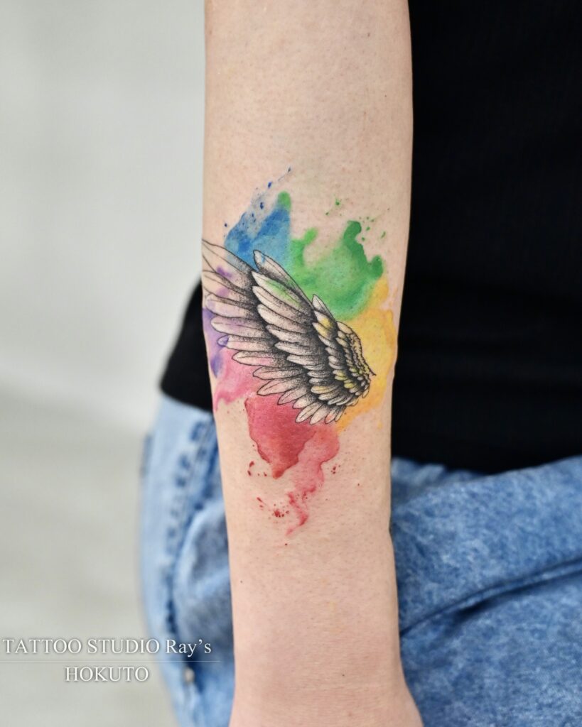 wing × watercolor tattoo hokuto