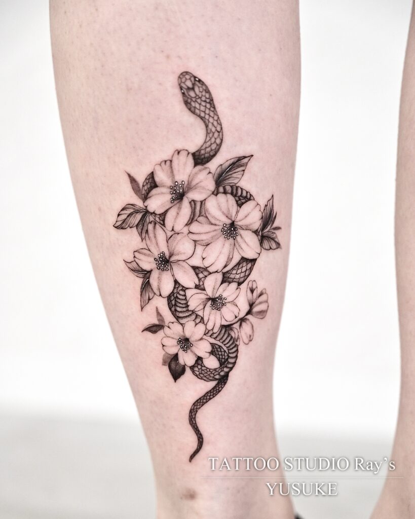 snake × flower tattoo yusuke