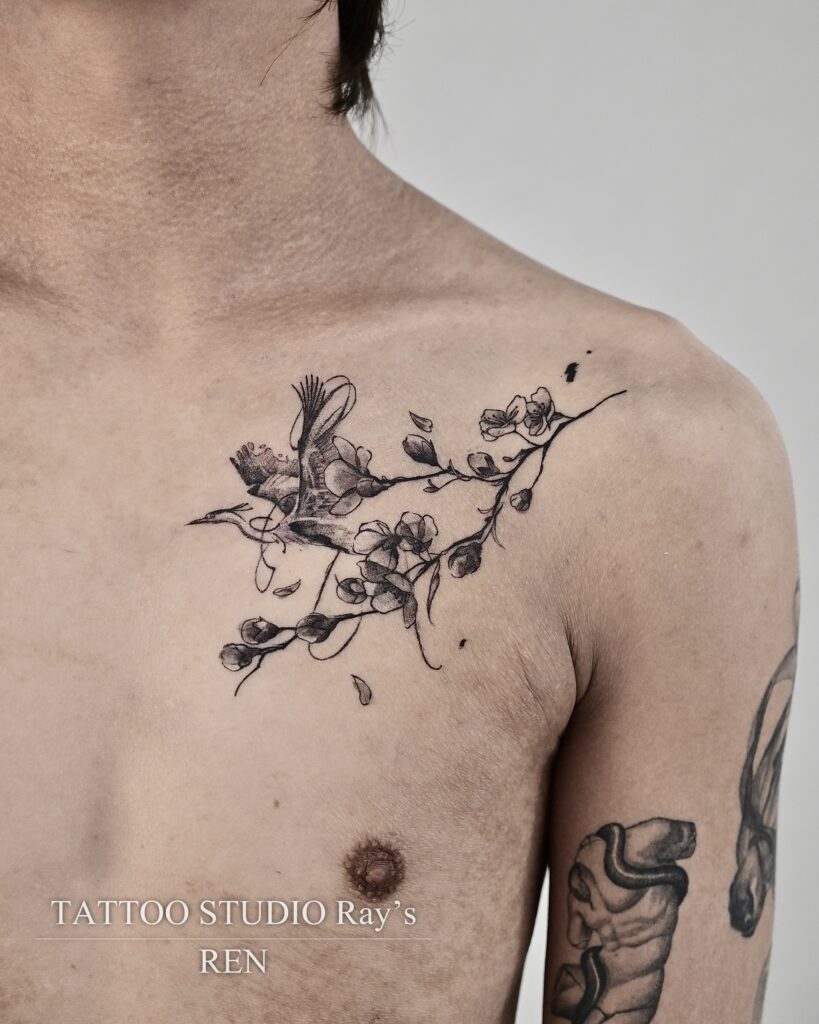 crane × sakura tattoo ren 01