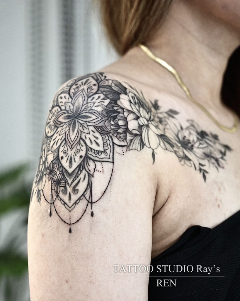 mandala × peony tattoo ren 01