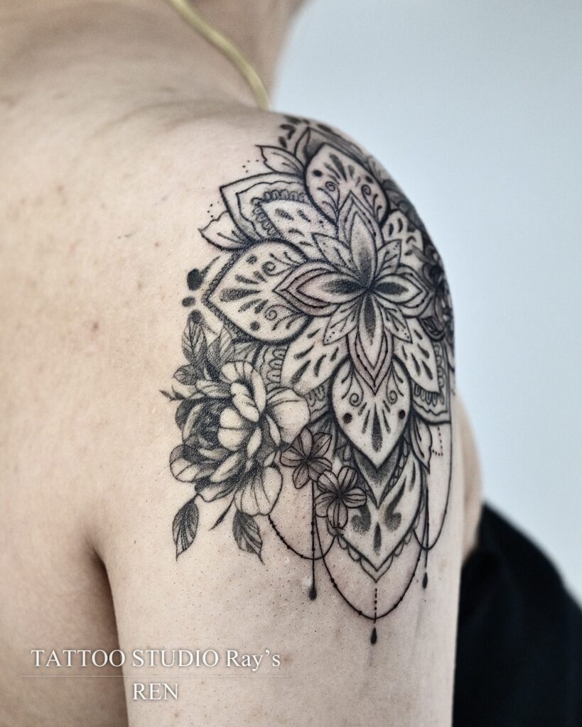 mandala × peony tattoo ren 05