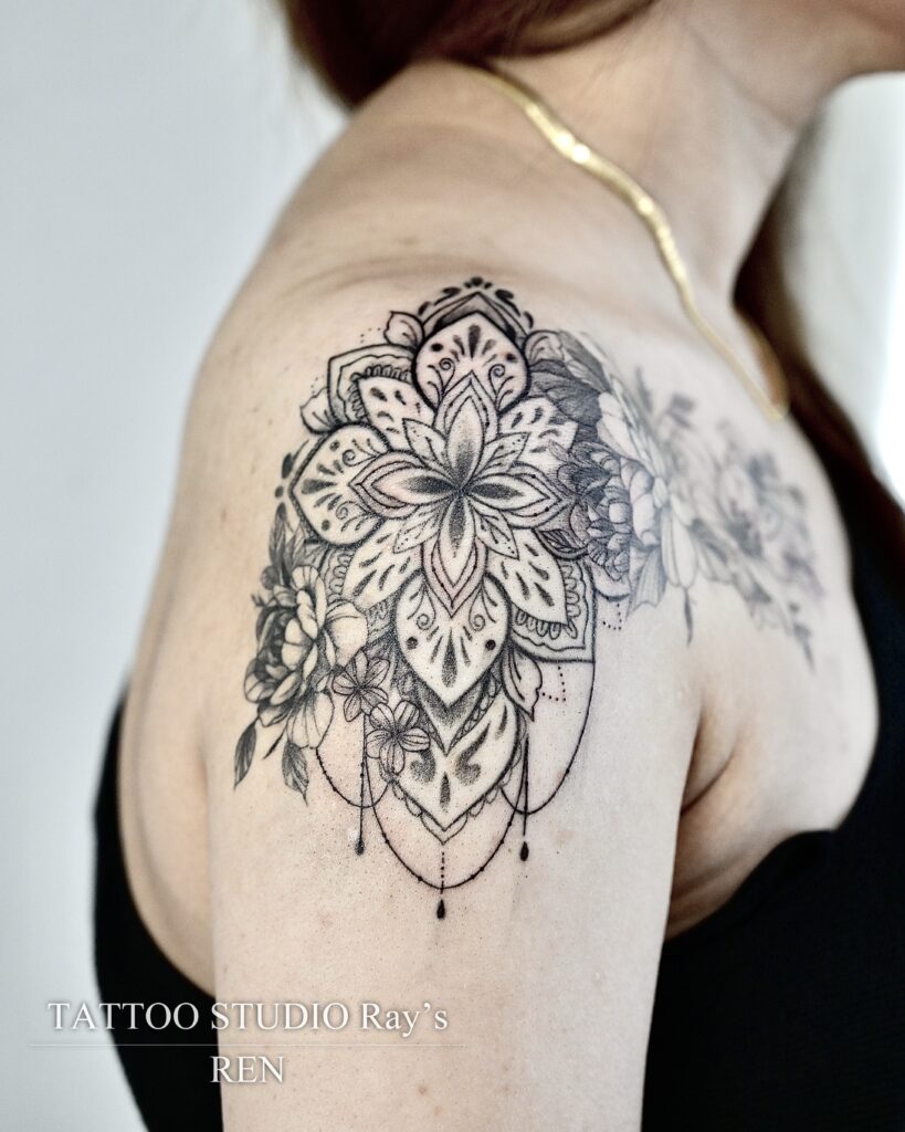 mandala × peony tattoo ren 06