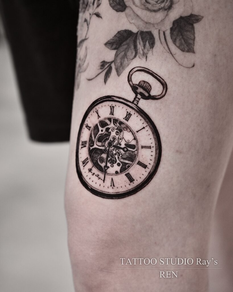 pocket watch tattoo ren 03