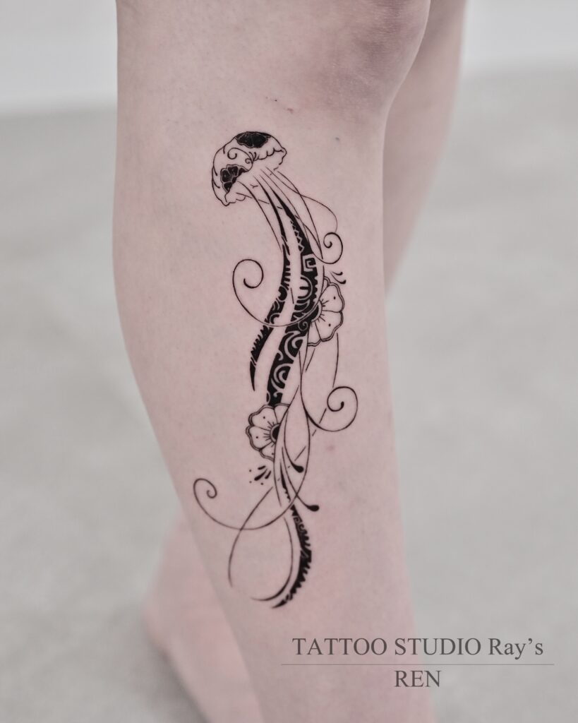 tribal jelly fish tattoo ren 01