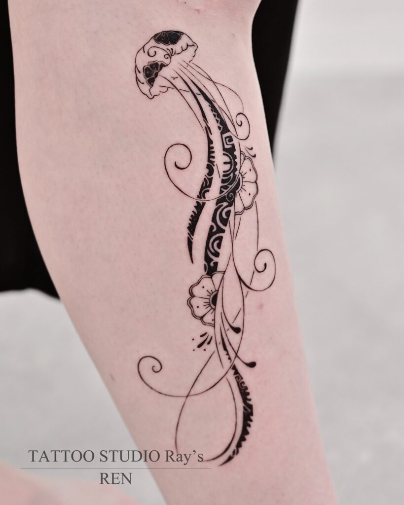 tribal jelly fish tattoo ren 02