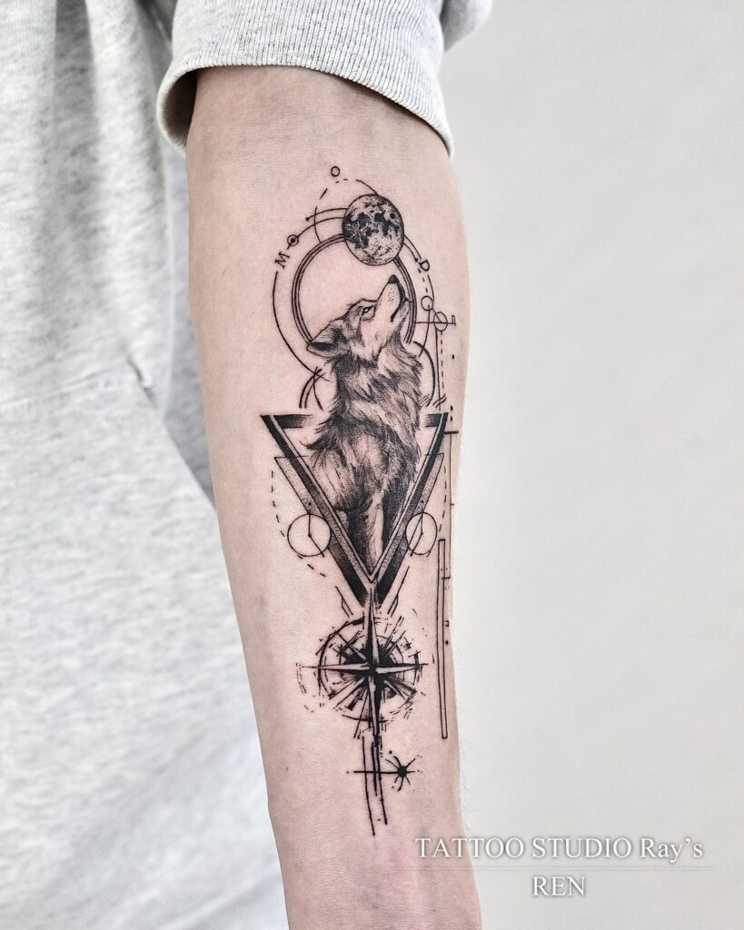 wolf × geometric tattoo ren 02